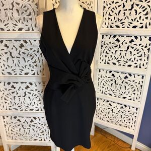 NWT Adelyn Rae Elegant Black Gathered Waist Dress Sz S